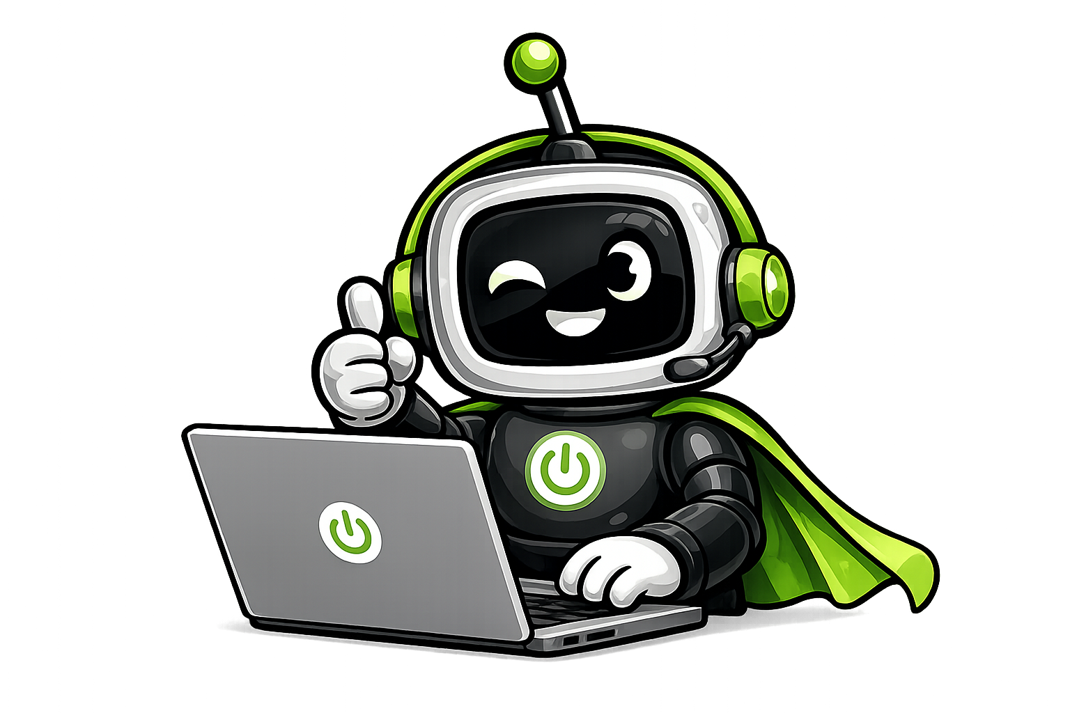 SmuuBot working on a laptop